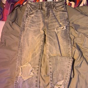 cute skinny/boyfriend black washed jeans